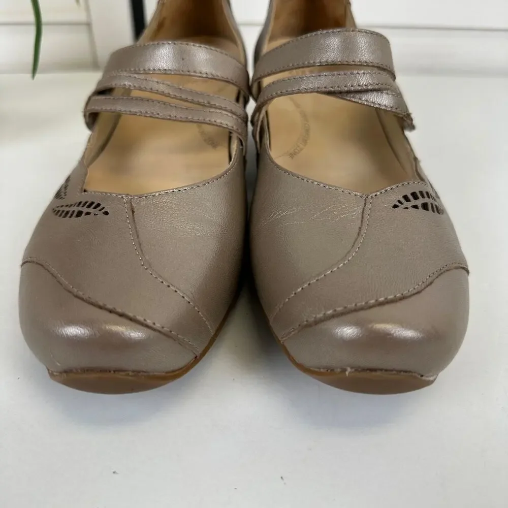 Ziera Super Support Casey Mary Jane Heel Gold Leather Comfort Shoe EU 43 US 12.5